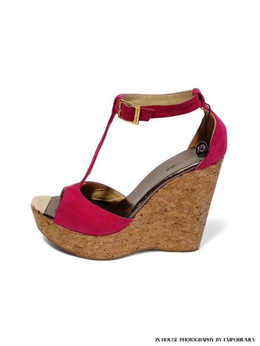 Jimmy Choo Pela 100 Pink Suede 40 EU 10 US Wedge Open Toe Sandals